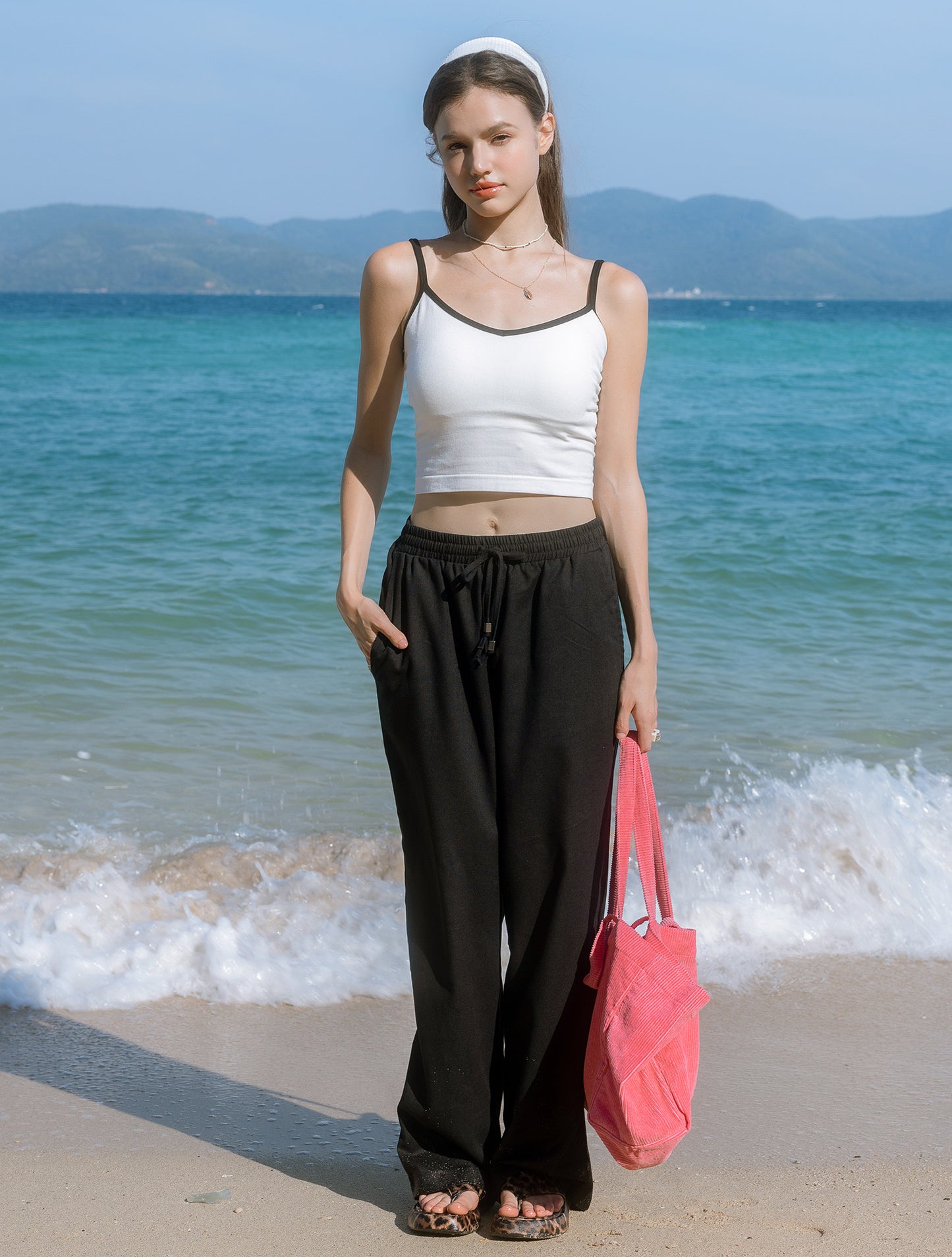 Linen Beach Pants Black