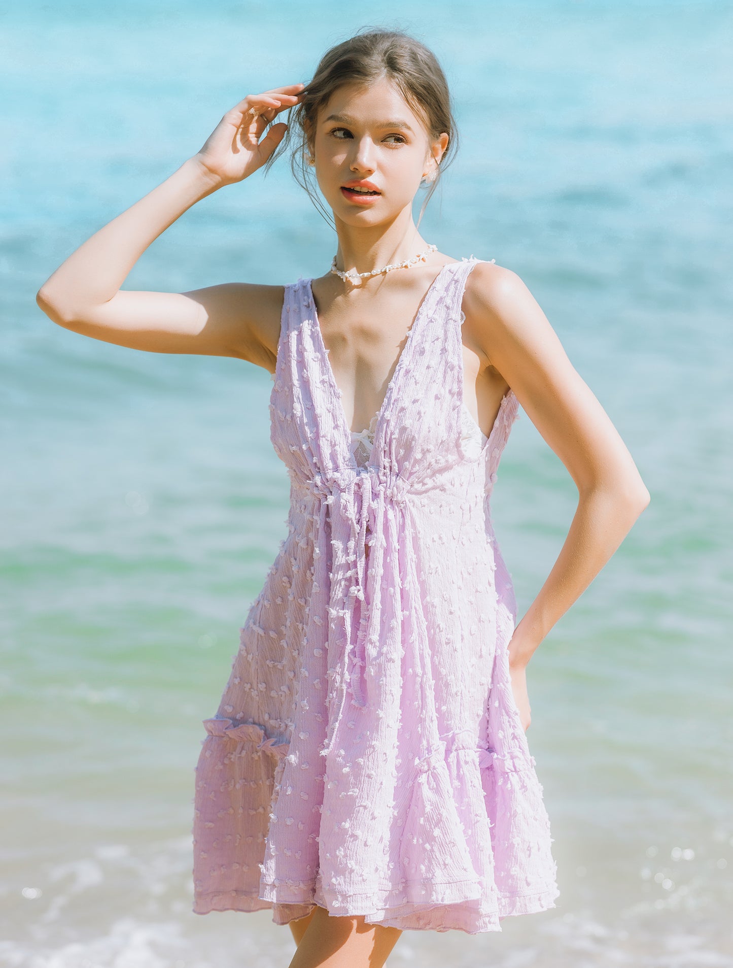 Bliss Boho Mini Dress Pink