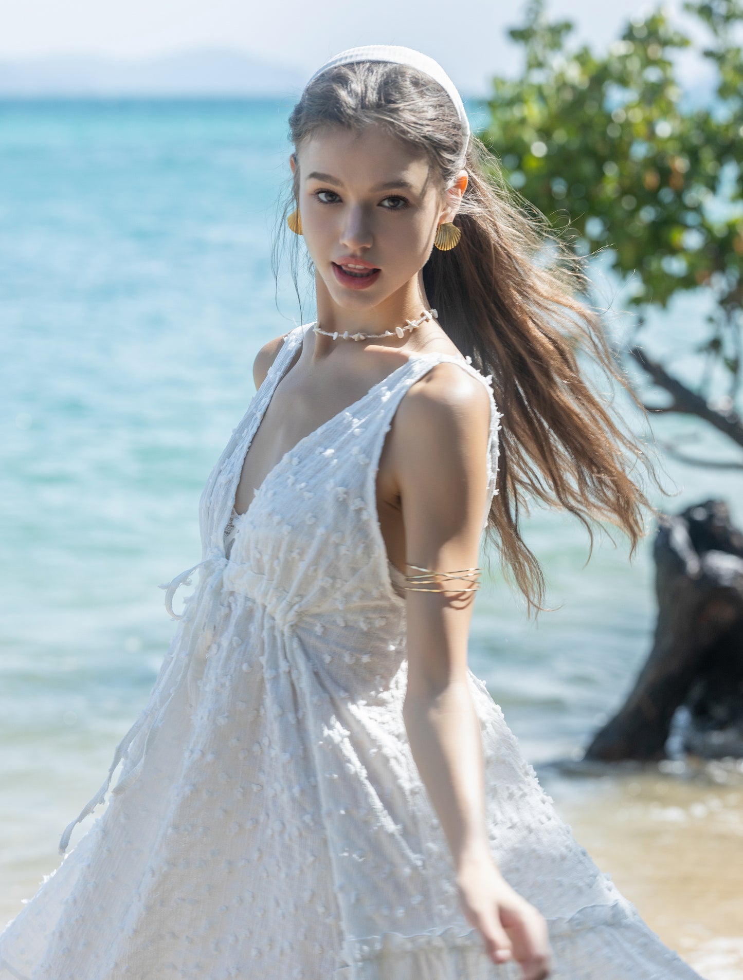 Bliss Boho Mini Dress White