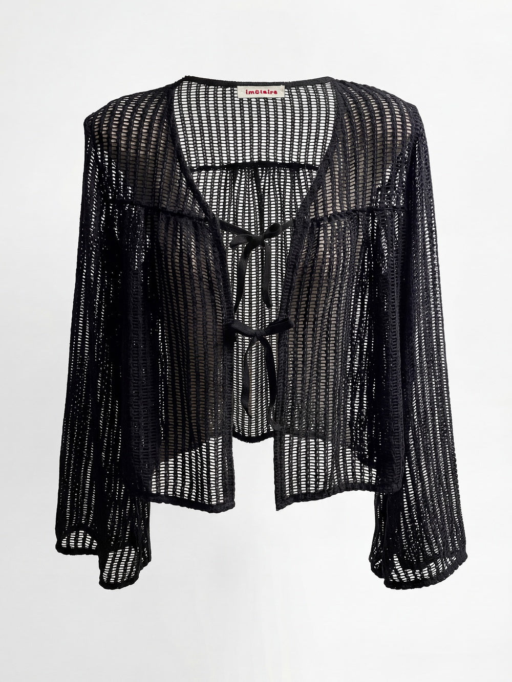Breezy Cotton Net Cardigan Black