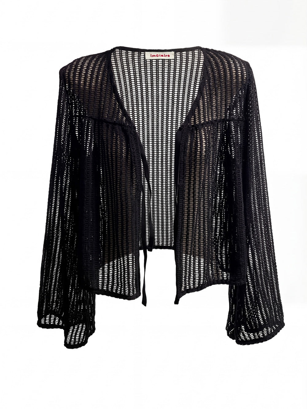 Breezy Cotton Net Cardigan Black