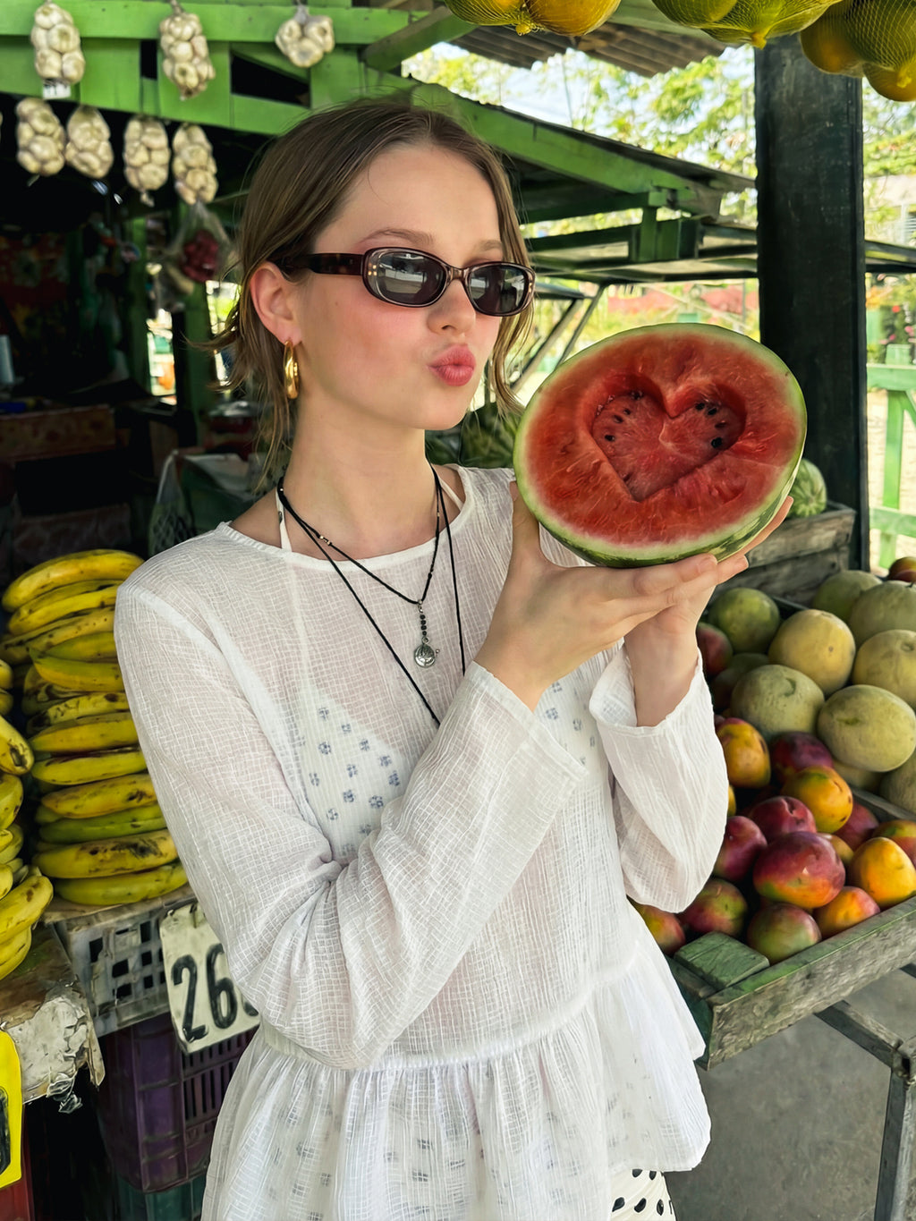 Sheer White Ruffle Hem Blouse