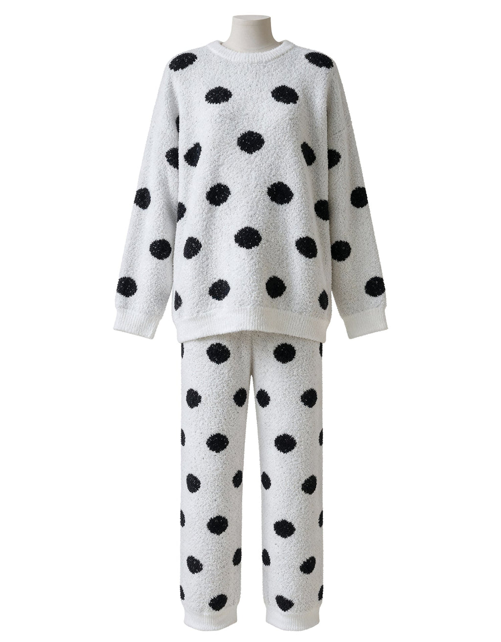 Cute Polka Dot Fleece Pajama Set