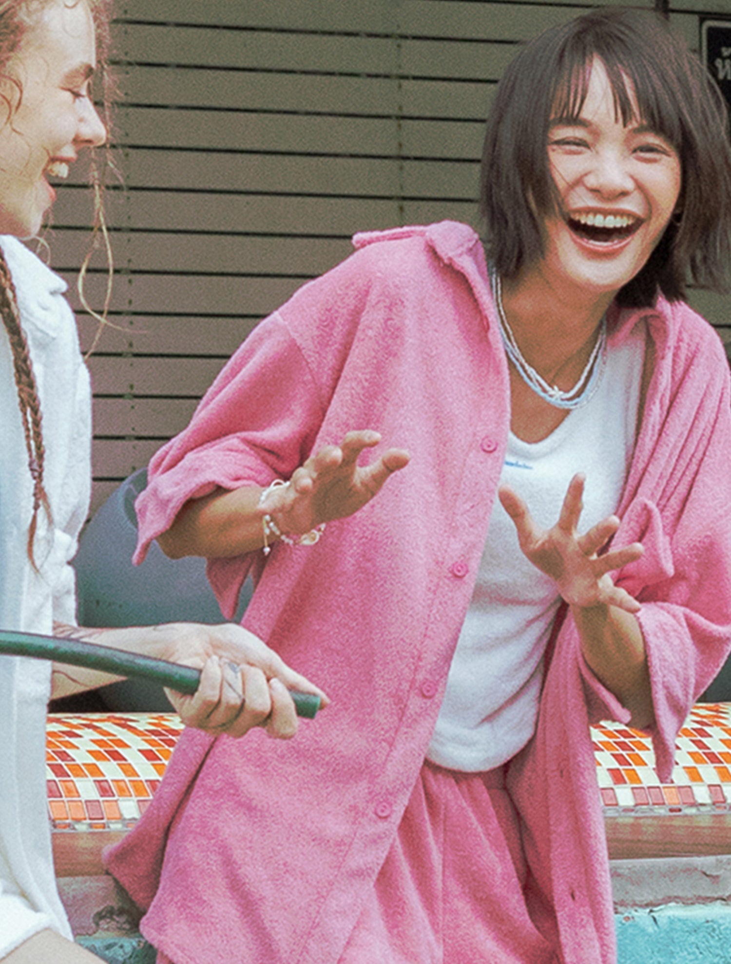 Terry Stripe Short Sleeve Shirt