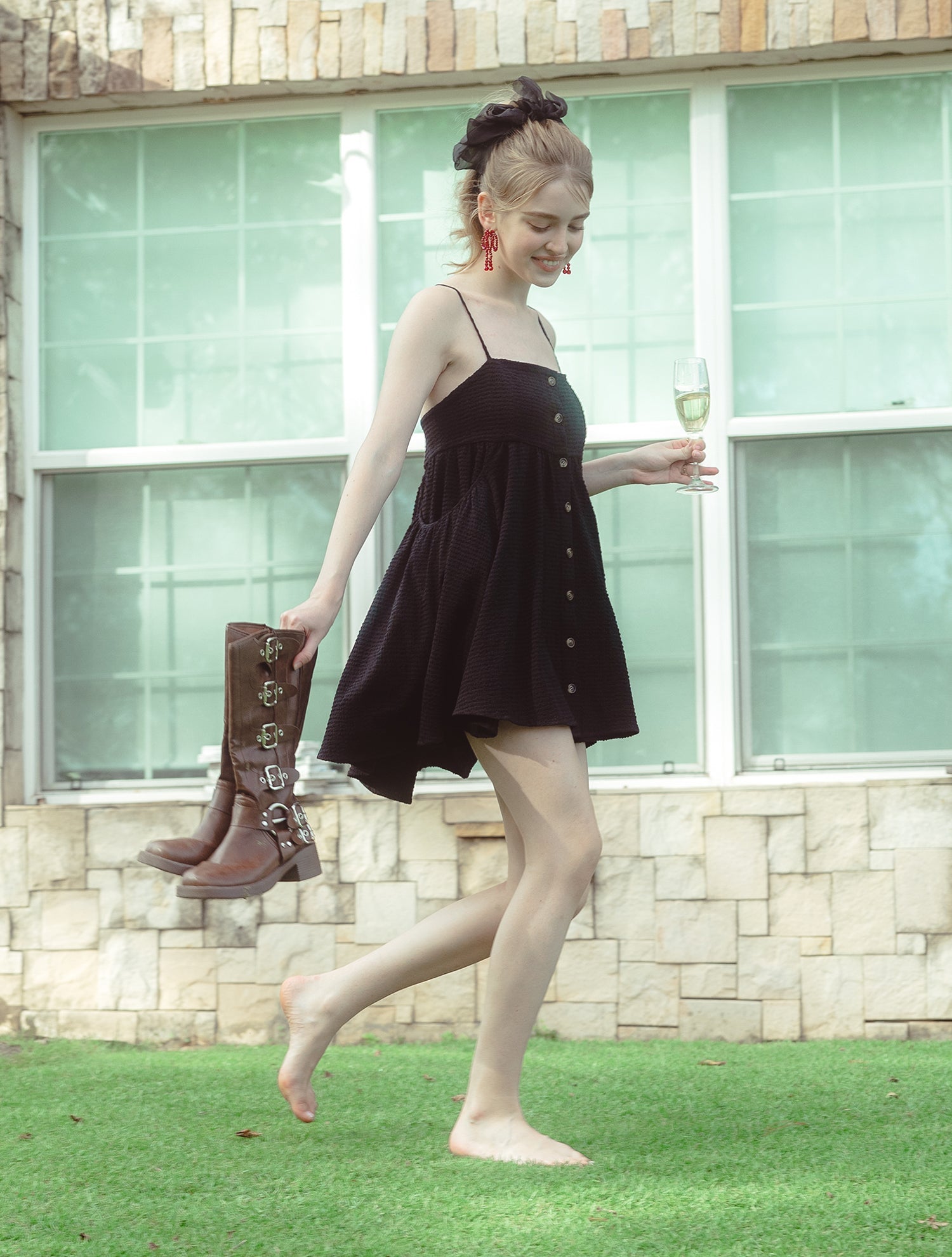 Breezy Charm Button Dress