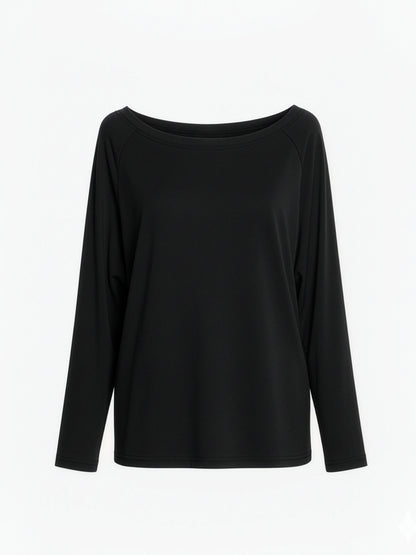 All Day Basic Off Shoulder Top Black