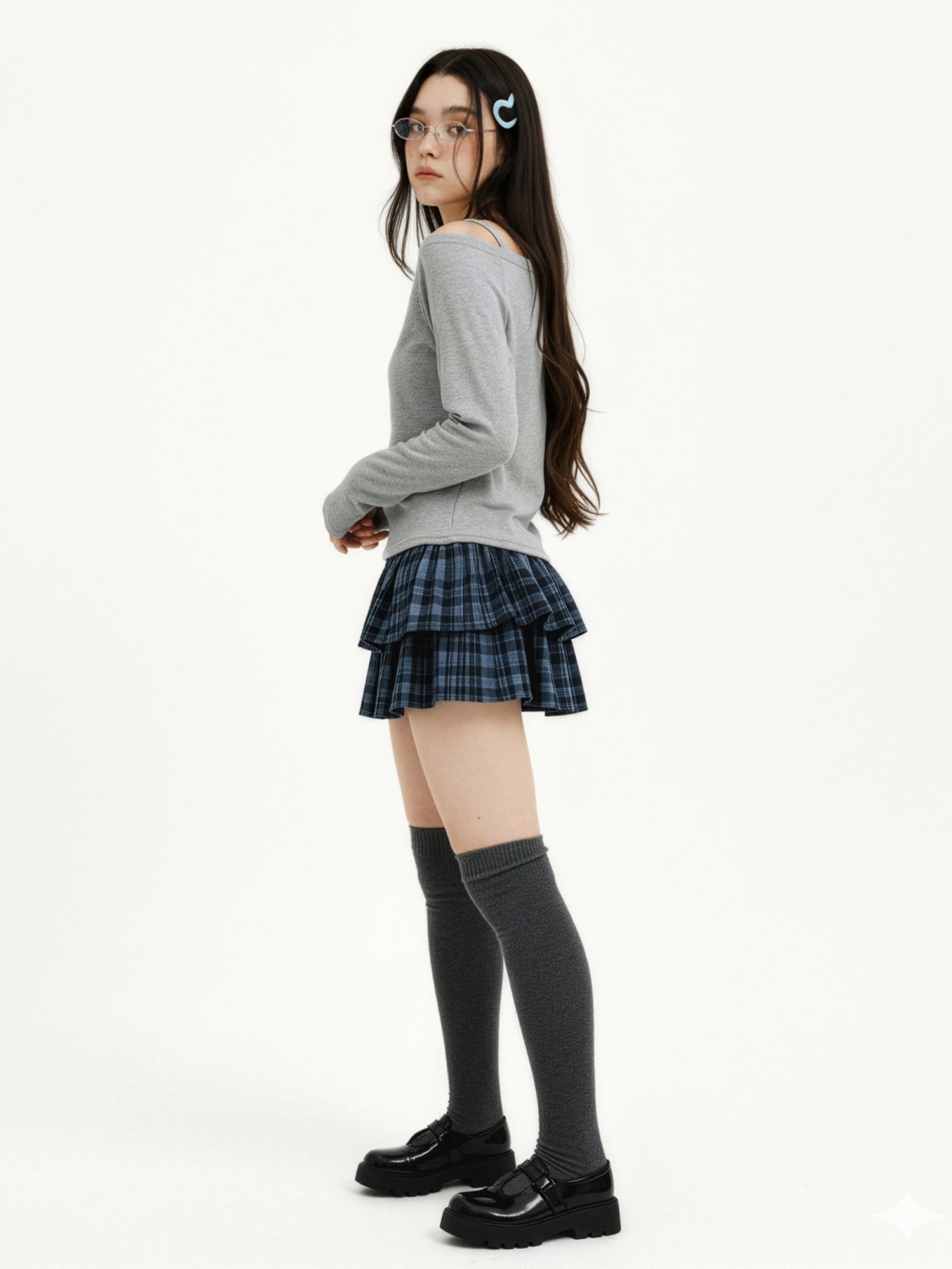 All Day Basic Off Shoulder Top Gray