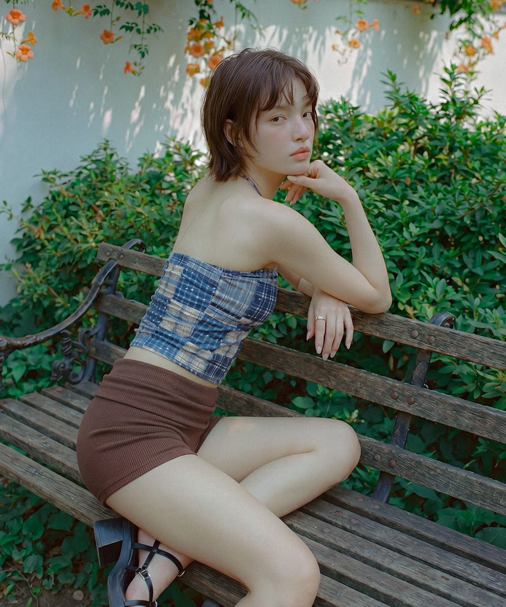 High-Waisted Foldover Swim Pants