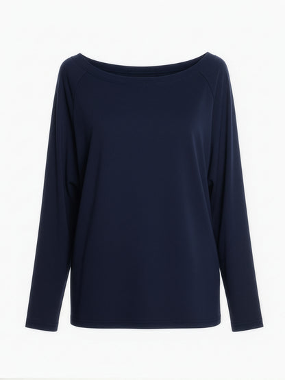 All Day Basic Off Shoulder Top Navy