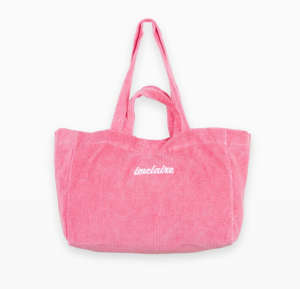 Corduroy Beach Tote Pink