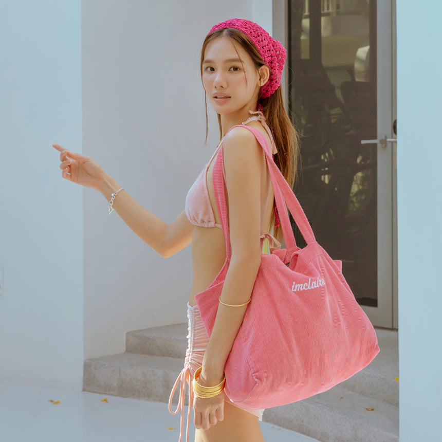 Corduroy Beach Tote Khaki