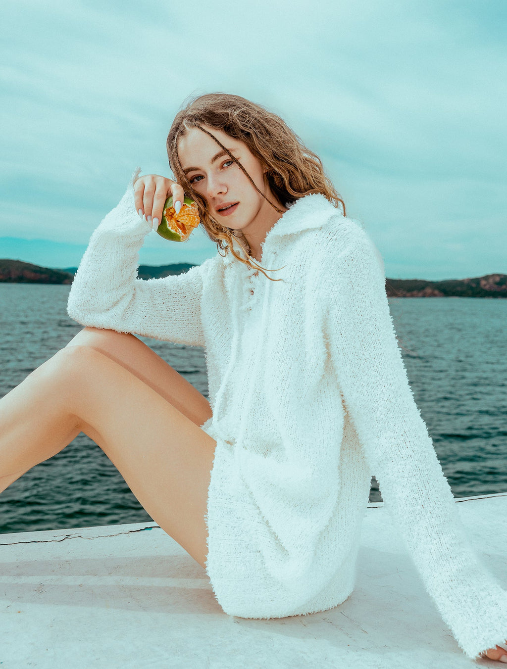 Fringe Lace-Up Knit Cover-Up Dress