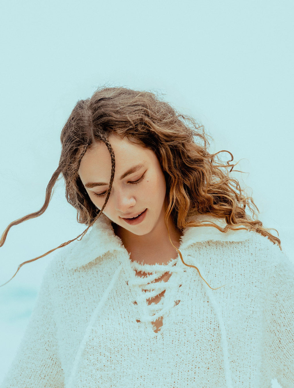 Fringe Lace-Up Knit Cover-Up Dress