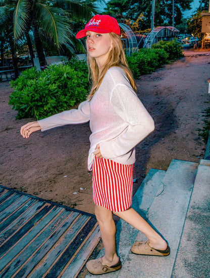 Terry Half Pants Red