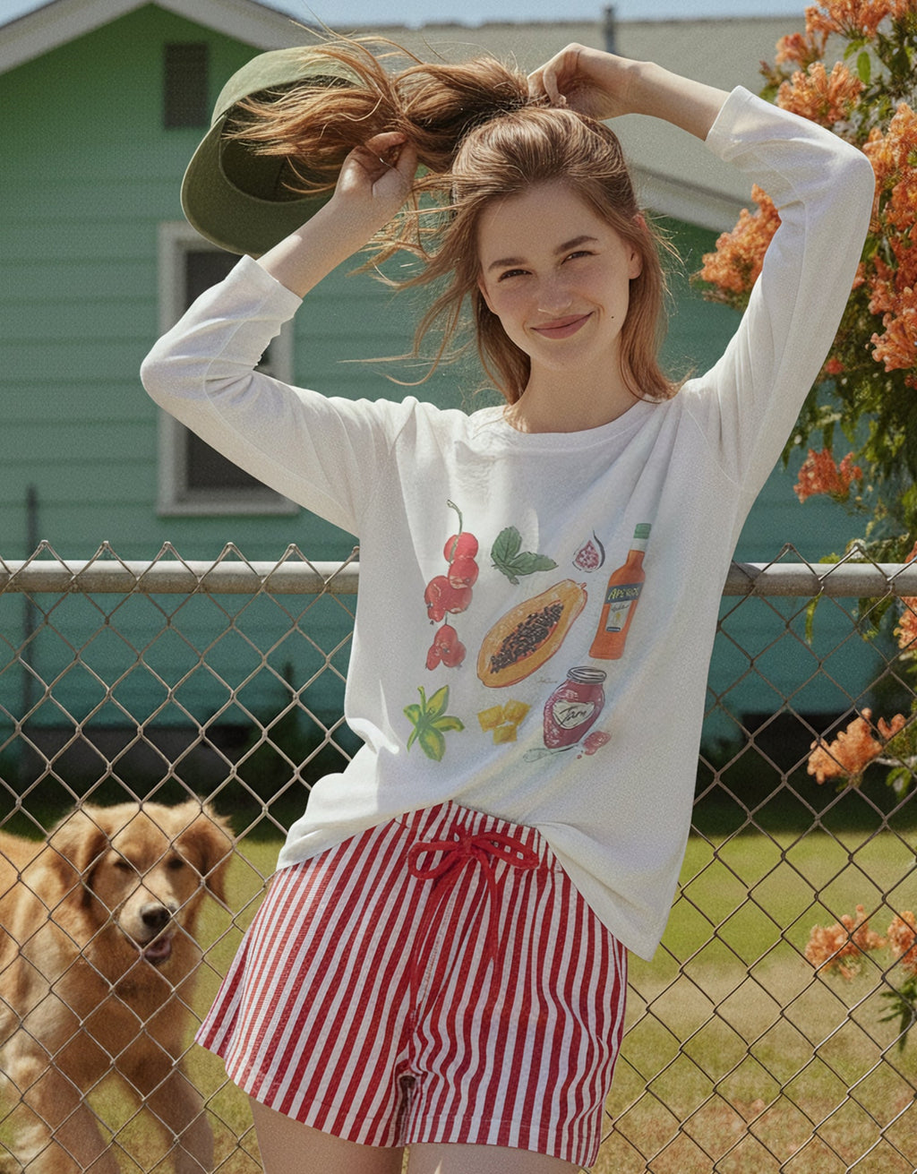 Tropical Loose Beach Cover-Up Long Sleeve