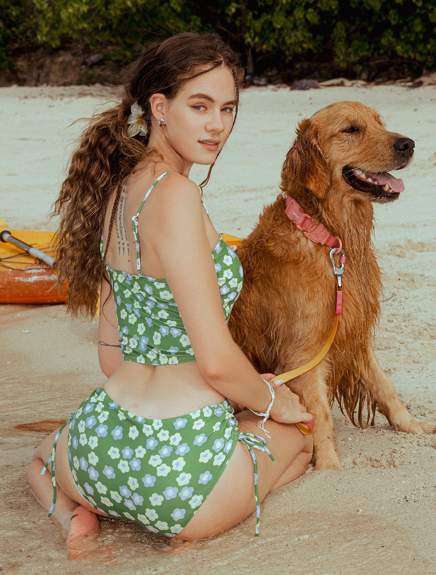 Blooming Olive Bustier Bikini