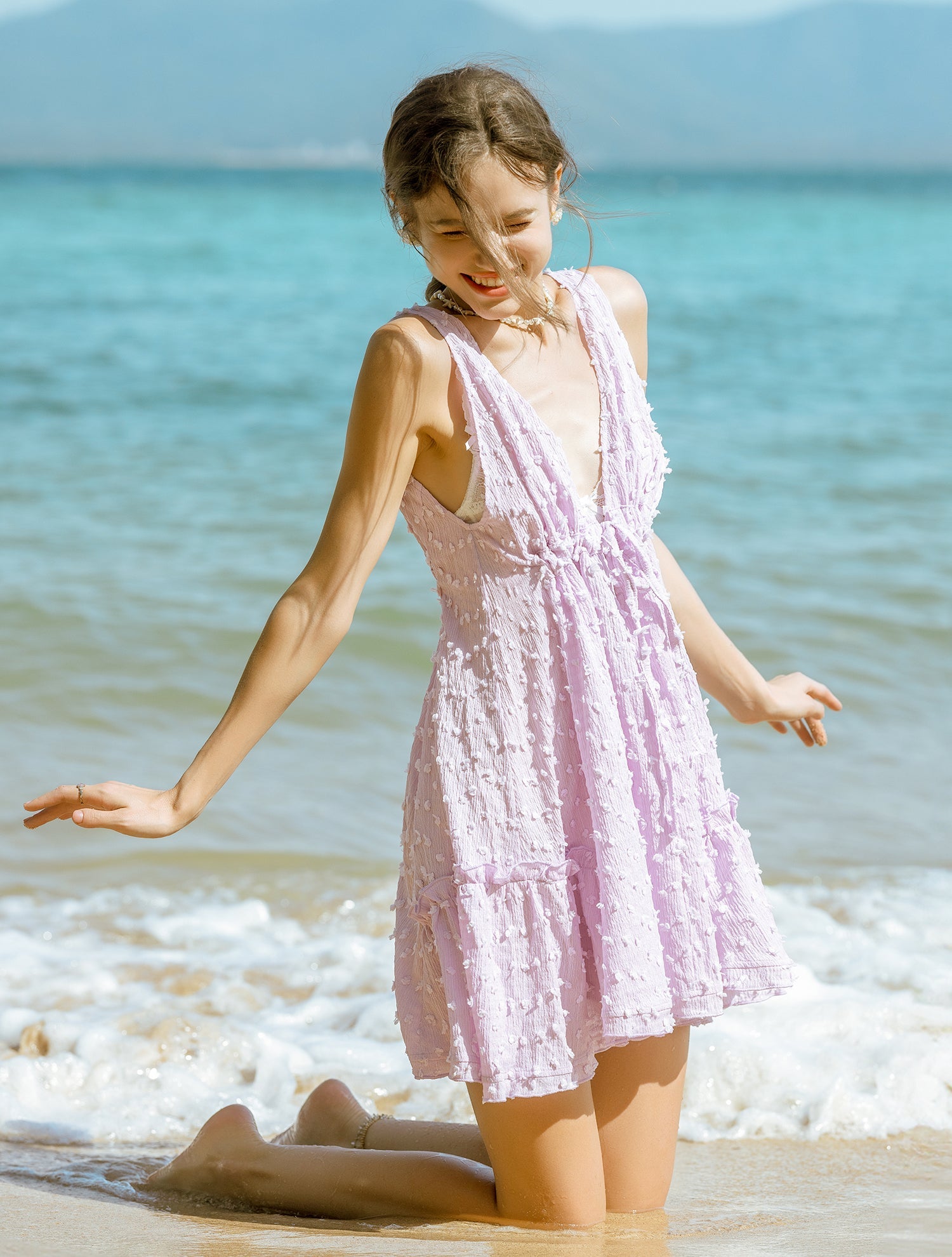 Bliss Boho Mini Dress Pink