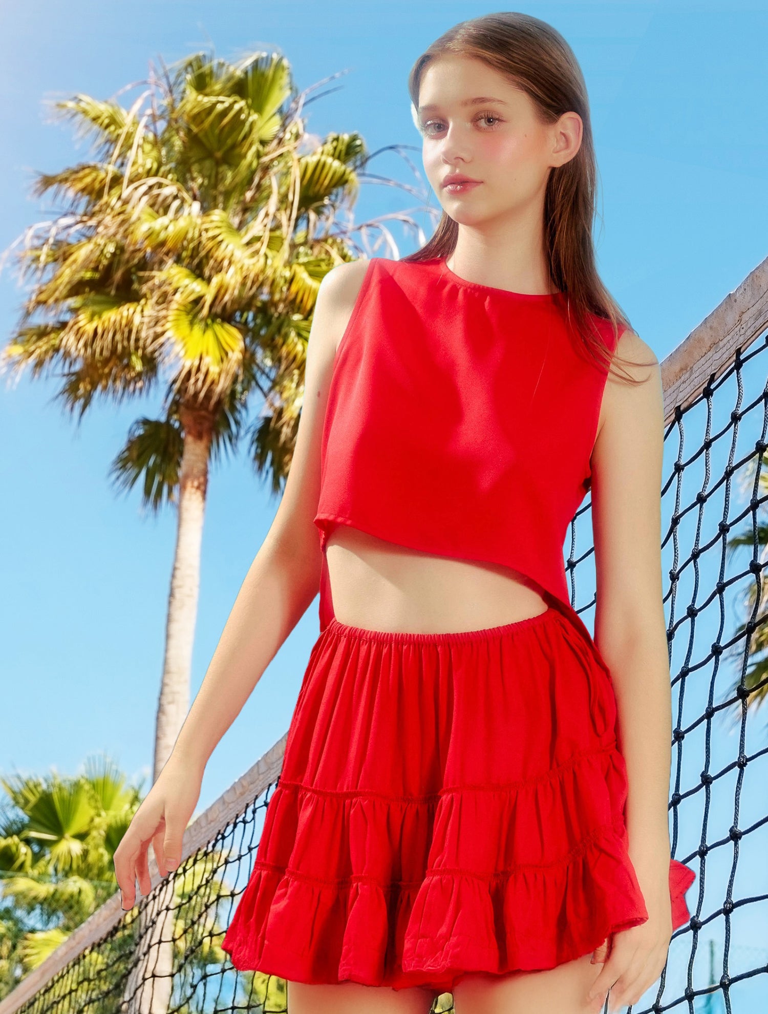 Conjunto de dos piezas de playa Red Cancan