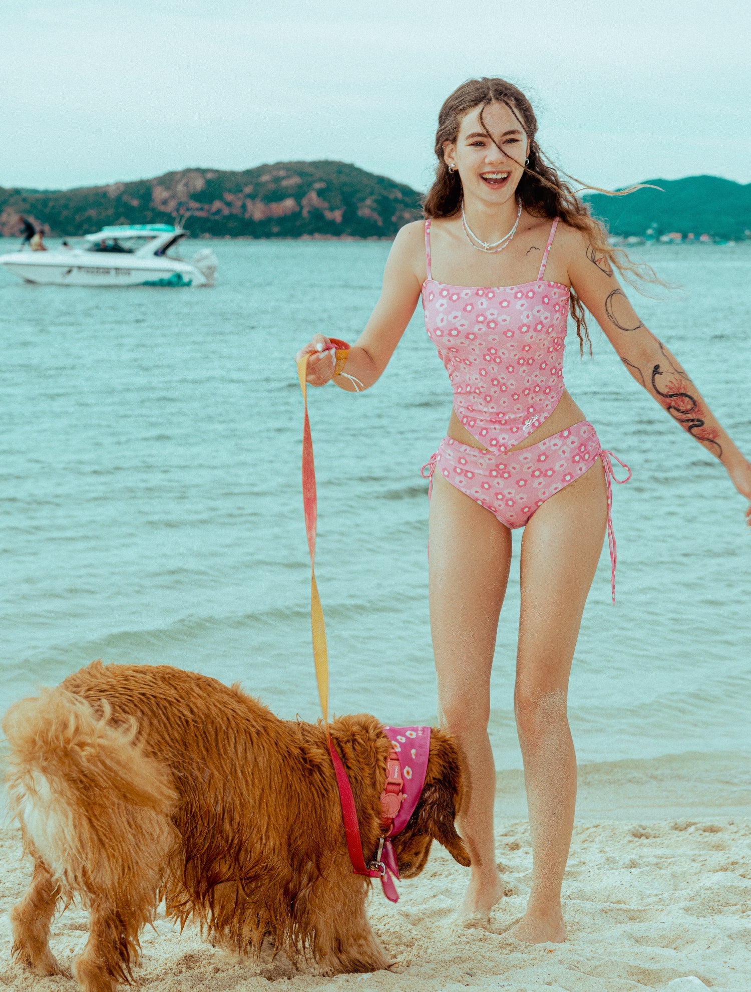 Blooming Pink Bustier Bikini