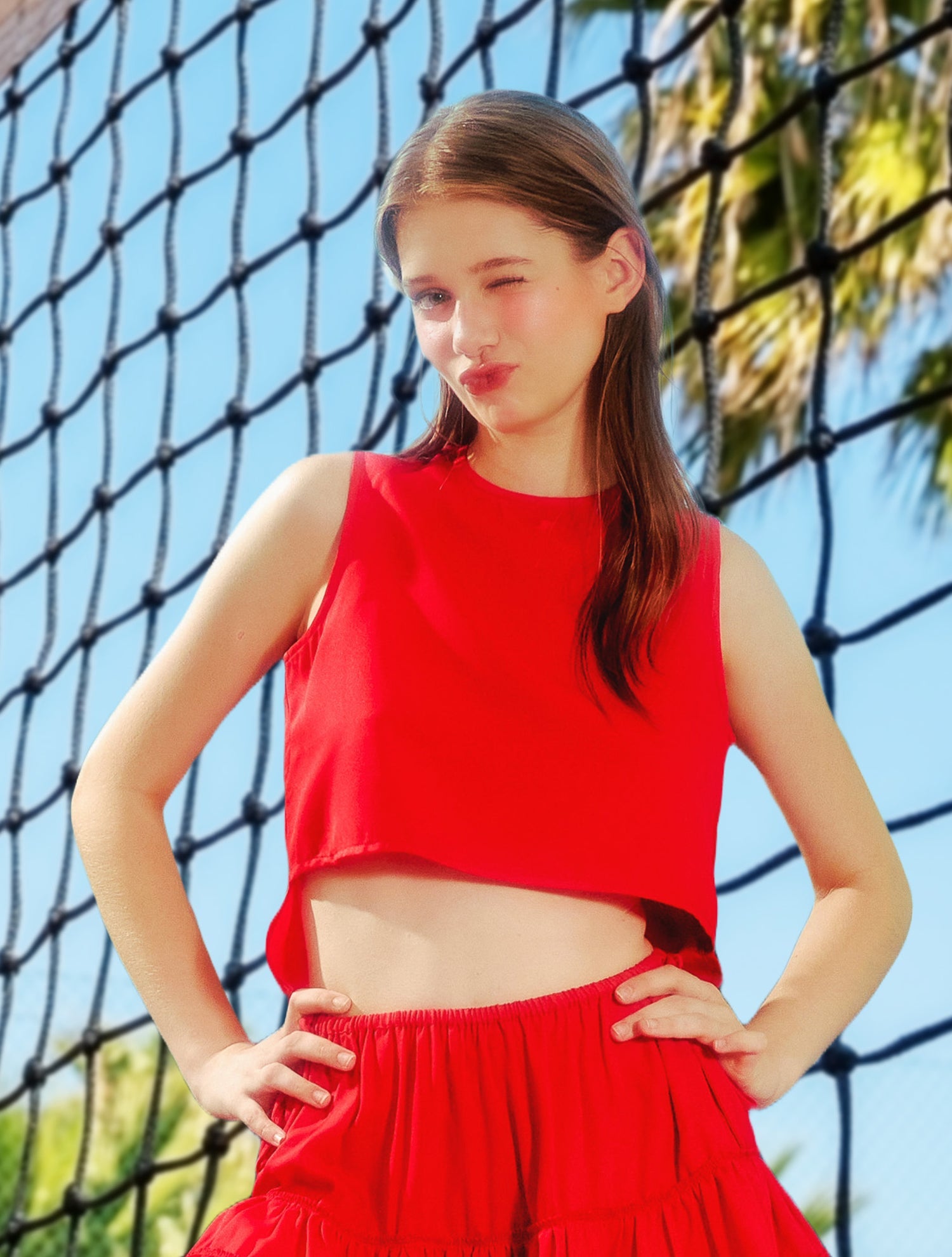 Conjunto de dos piezas de playa Red Cancan