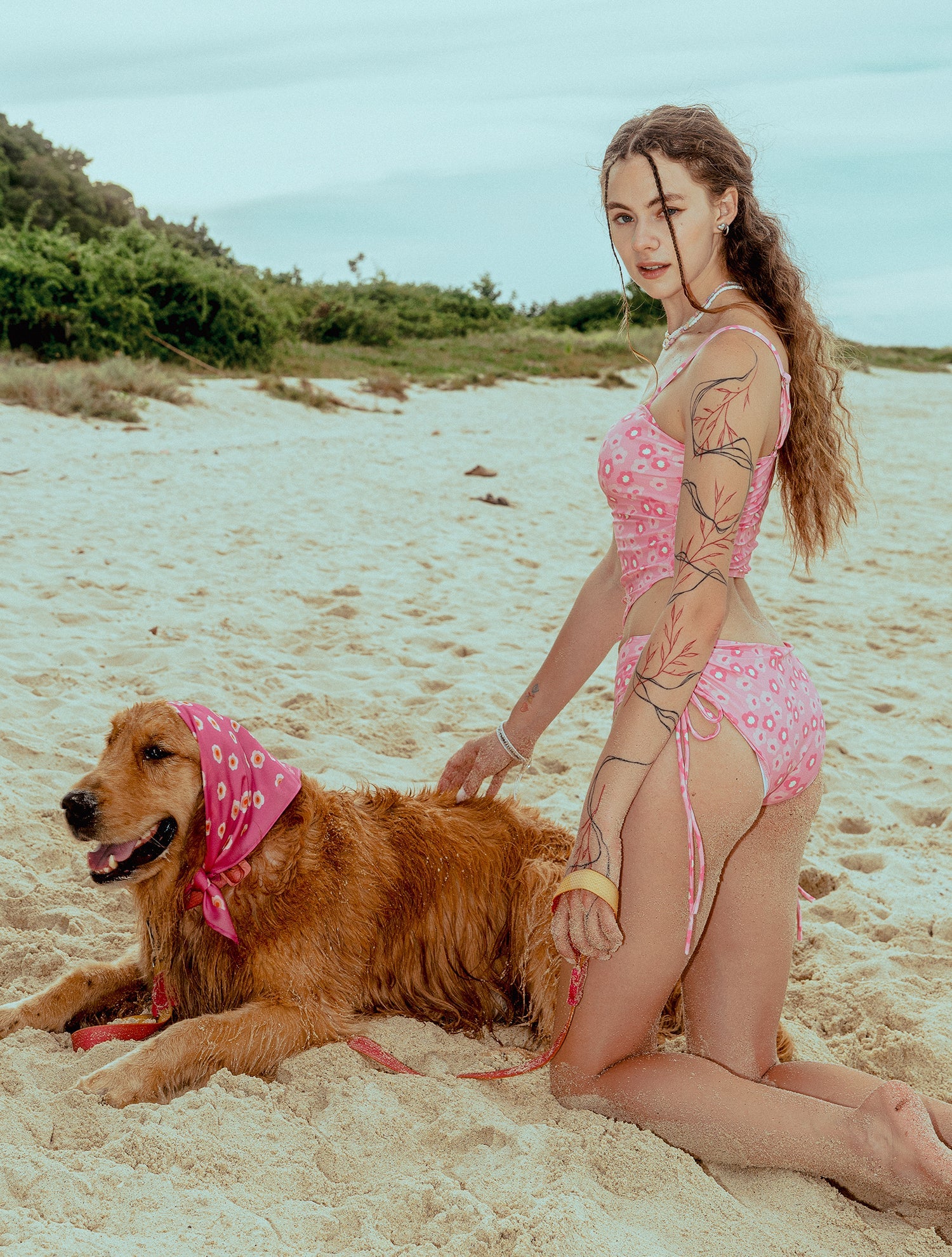 Blooming Pink Bustier Bikini