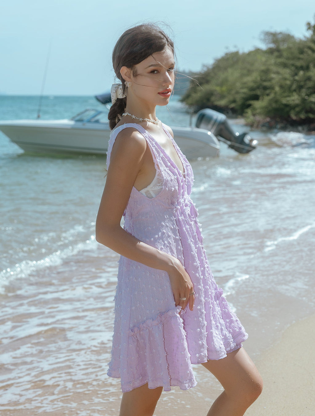 Bliss Boho Mini Dress Pink