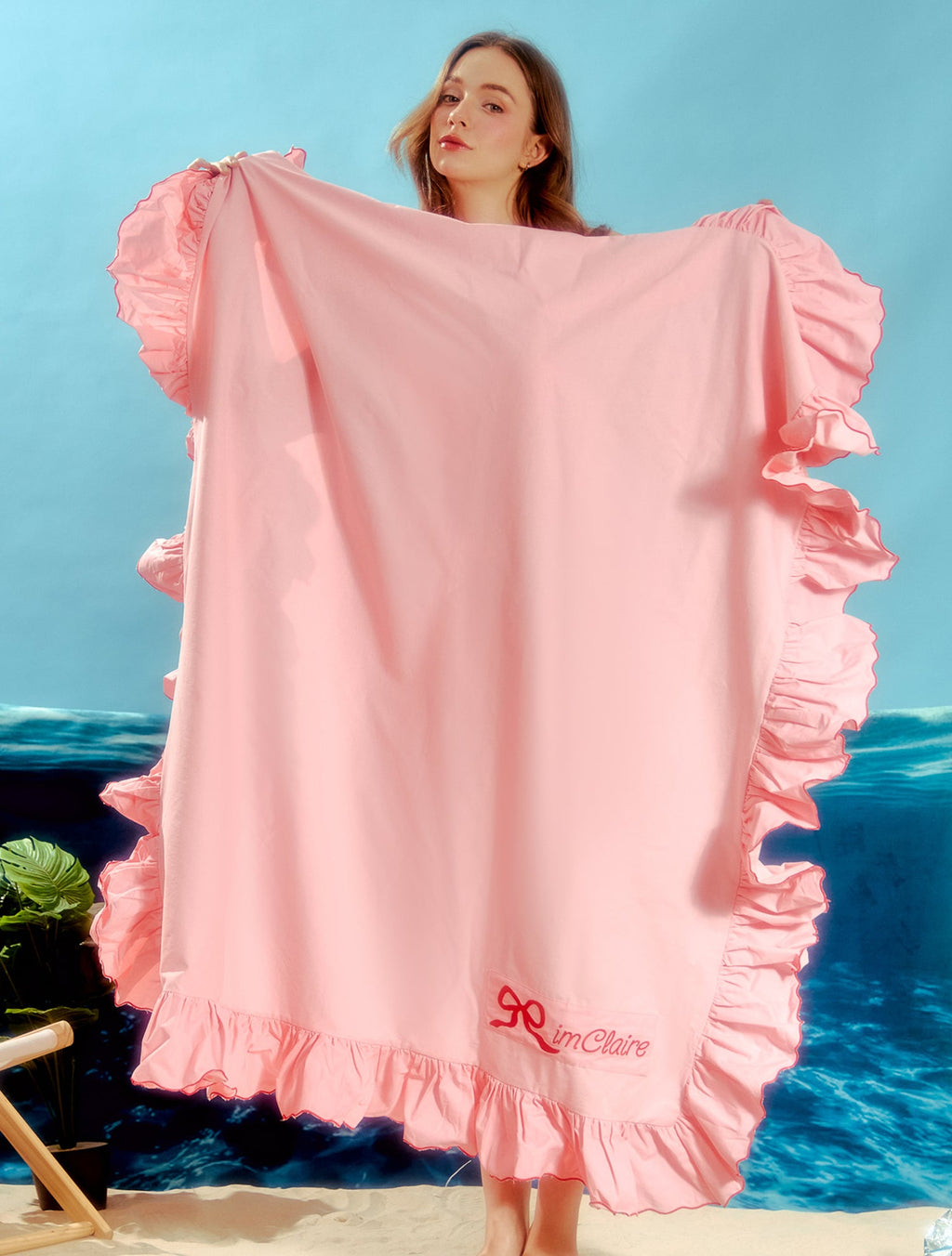 Ruffle Picnic Blanket Pink