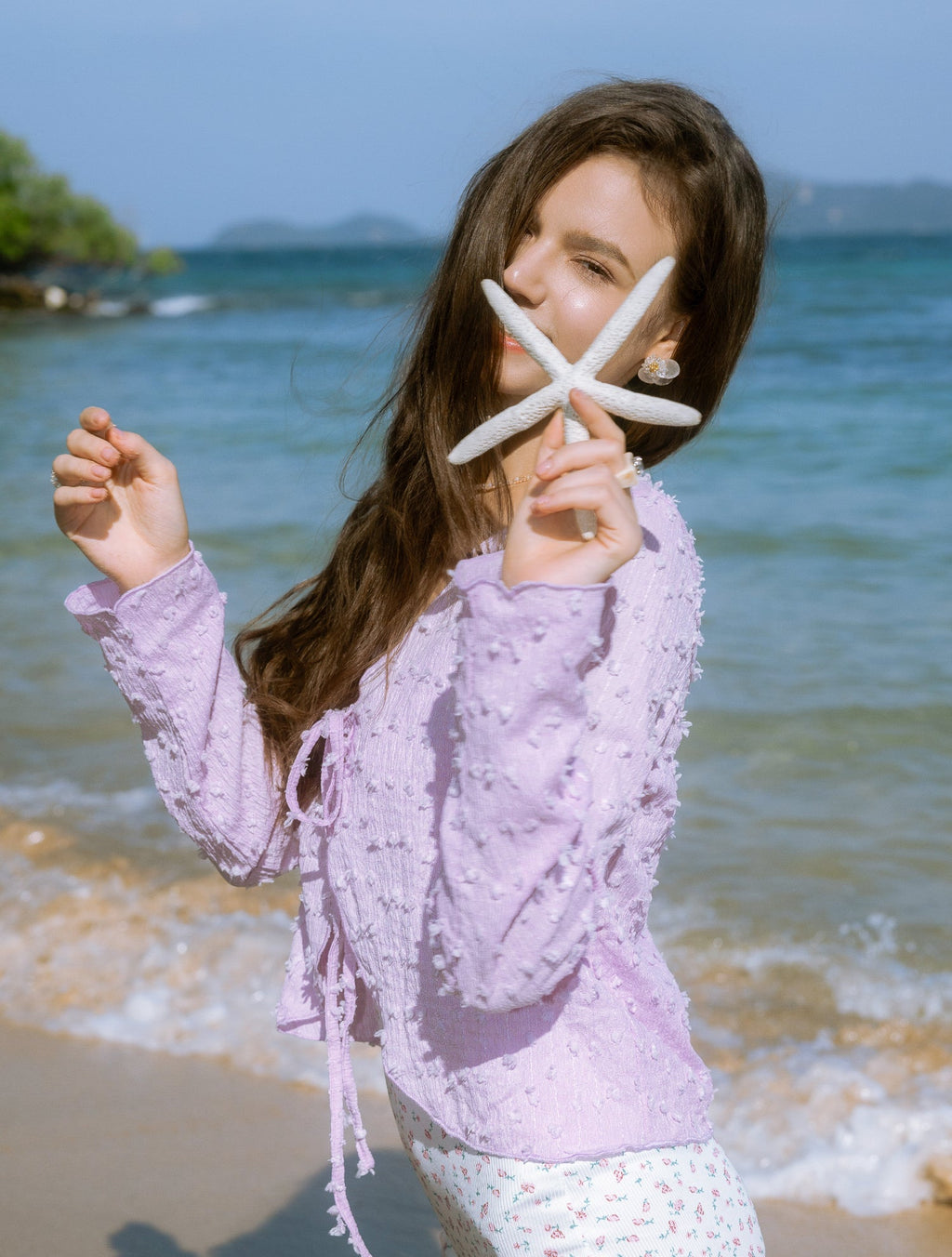 Fringe Beach Cardigan Pink