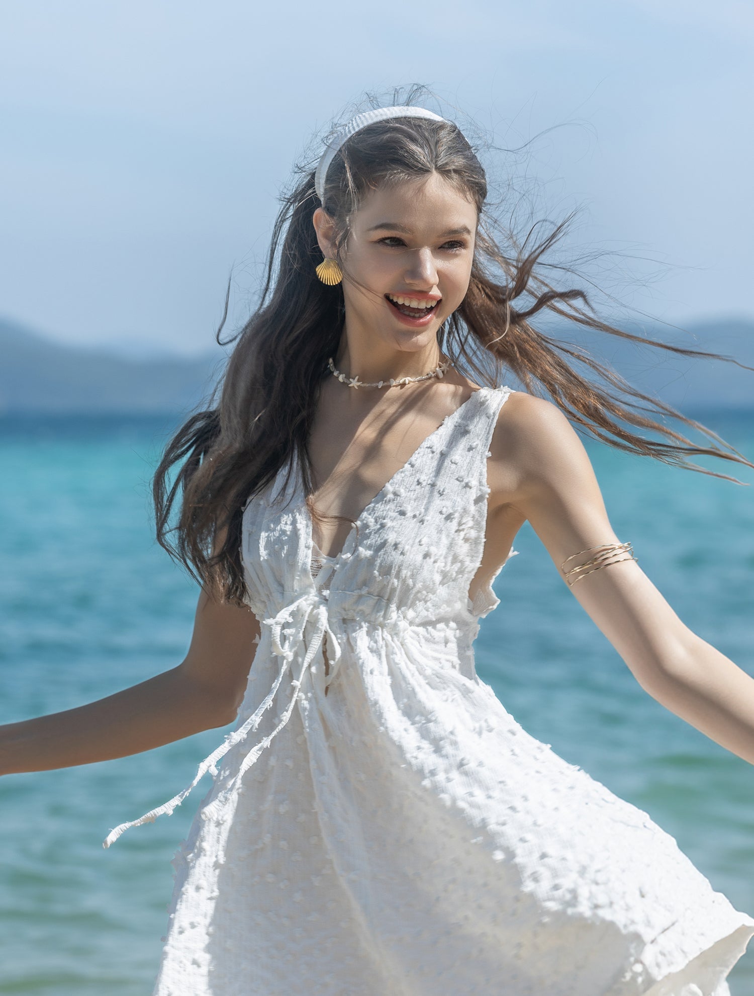 Bliss Boho Mini Dress White