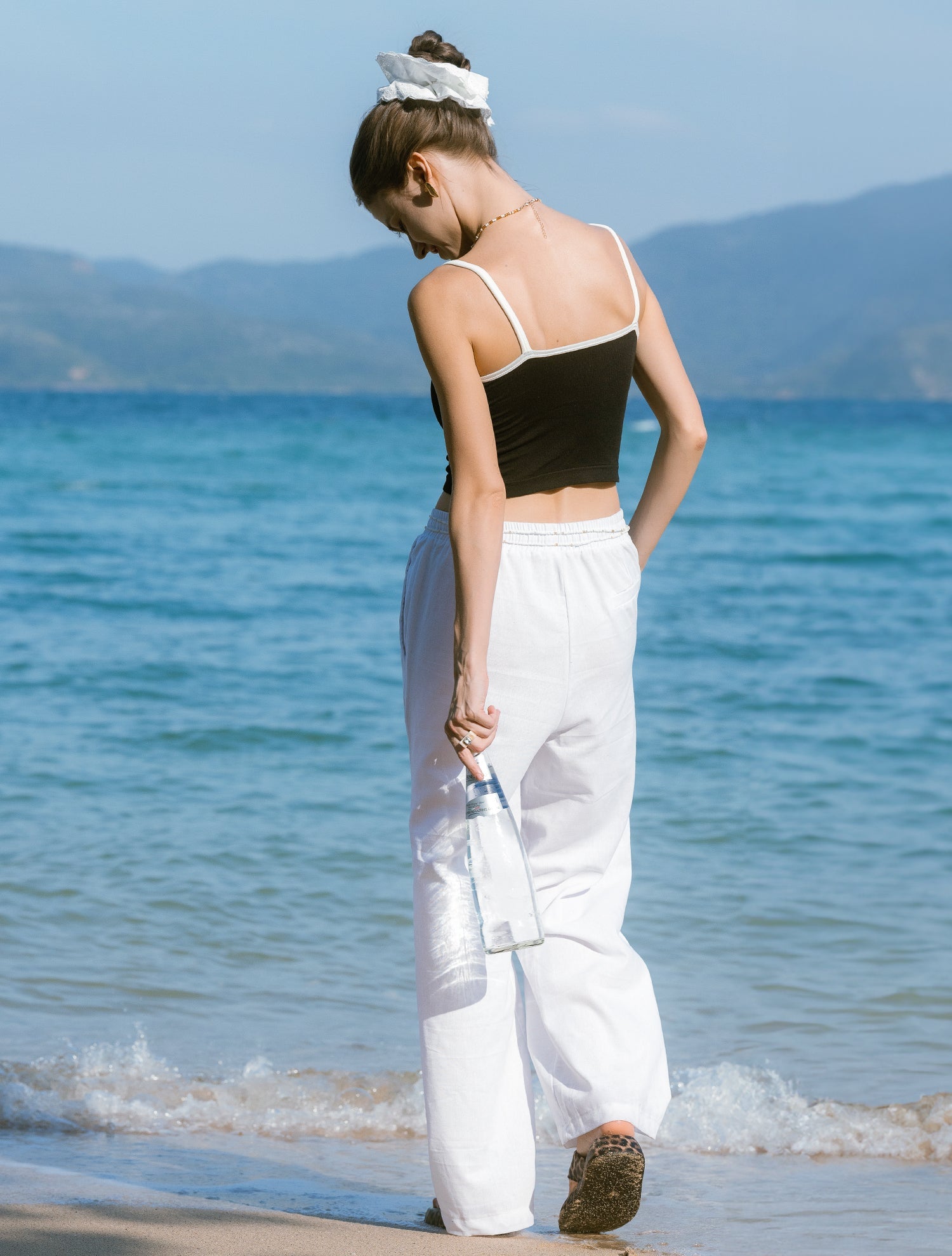 Linen Beach Pants White