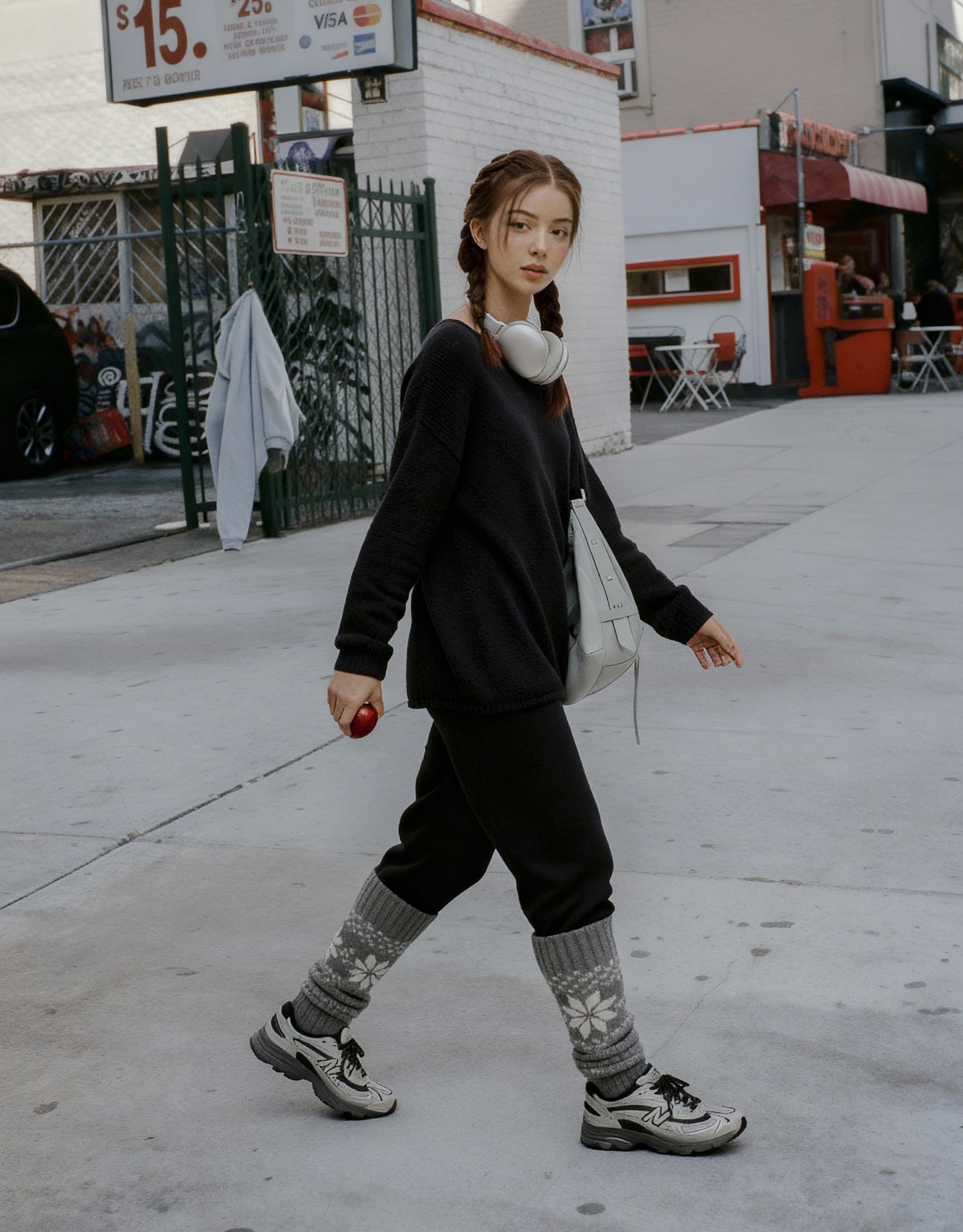 Fluffy Boat Neck Pajama Set - Black Cozy Cloud Sleepwear