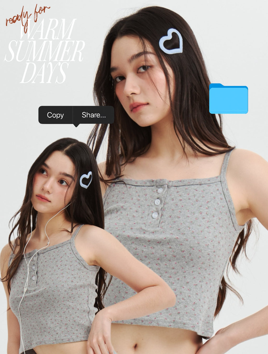 Misty Blossom Pajama Set Gray