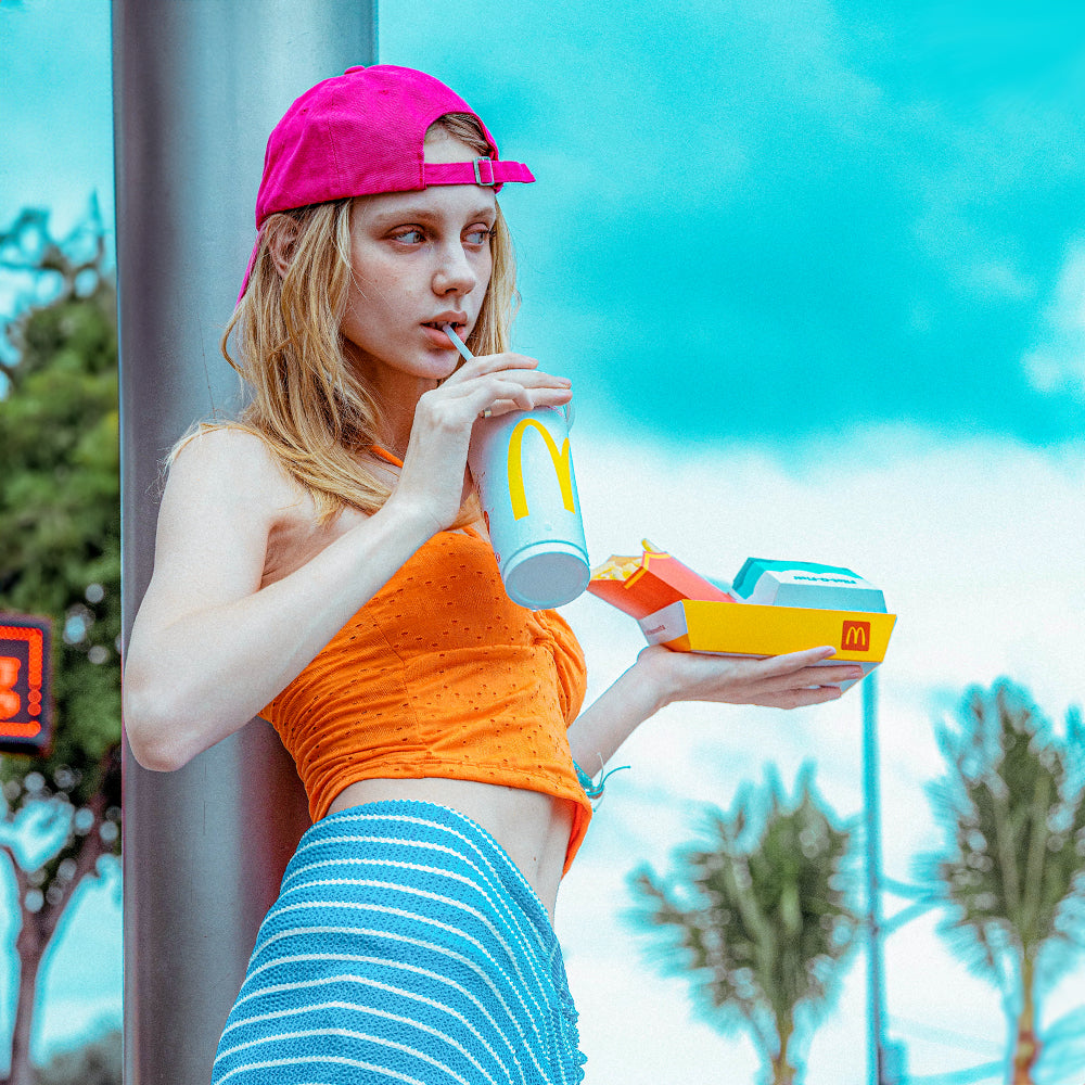 Daisy Eyelet Halter Bikini Orange