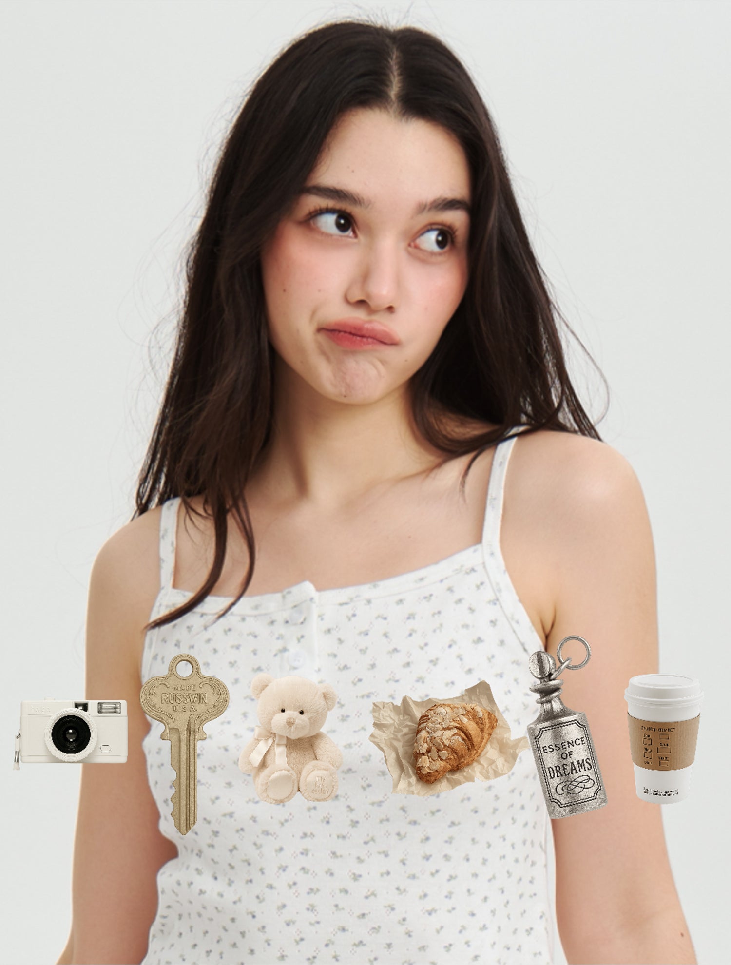 Misty Blossom Pajama Set White